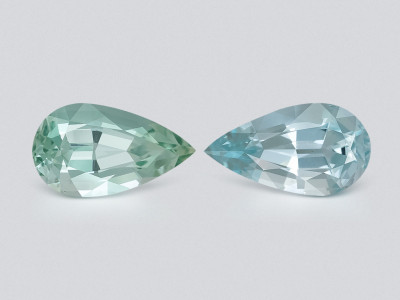 Paar birnenförmig geschliffene aquamarine 10,50 karat, Mosambik photo