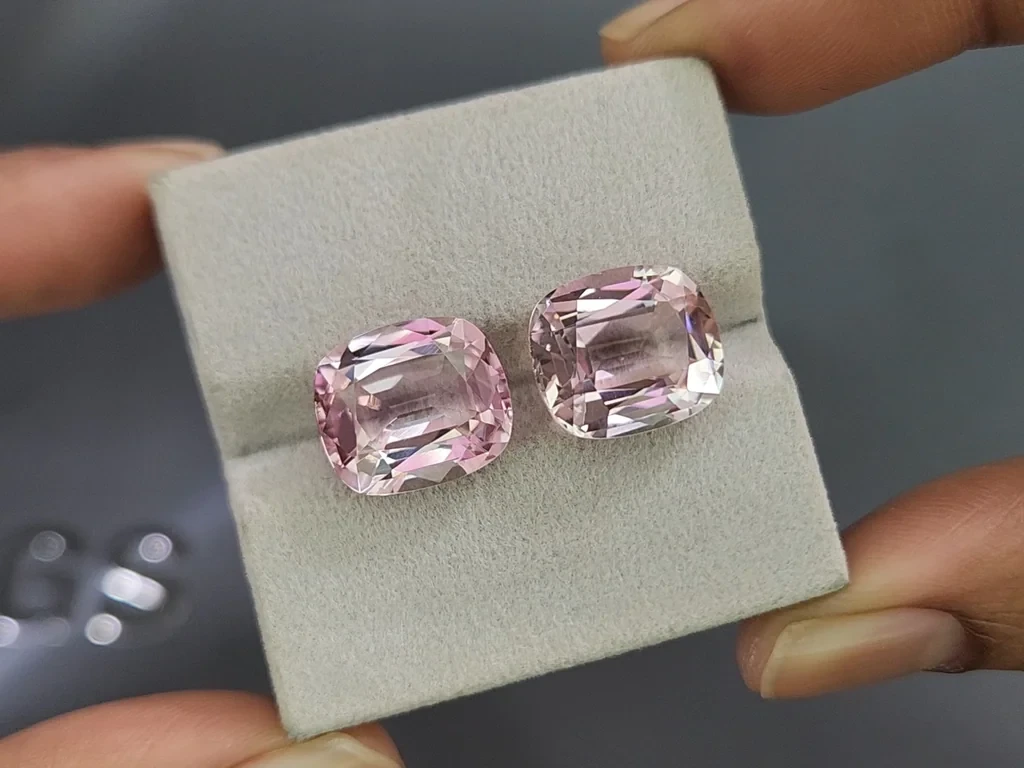 Pair of tourmalines Baby Pink cushion cut 17.92 carats, Colombia Image №4