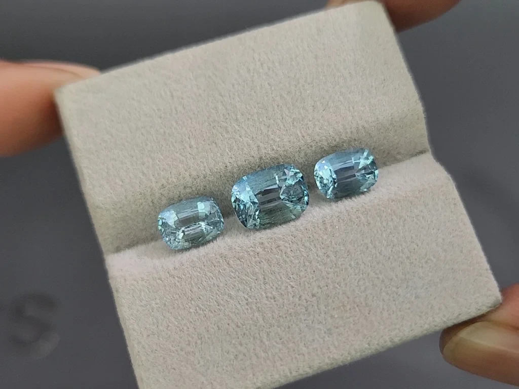 Set of aquamarines cushion cut 3.64 carats, Madagascar Image №5