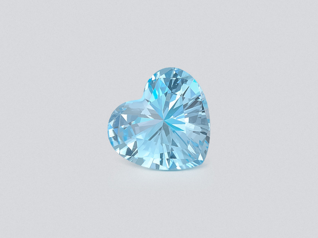 Topaz Sky Blue precision heart shape 4.00 carats, Madagascar Image №1