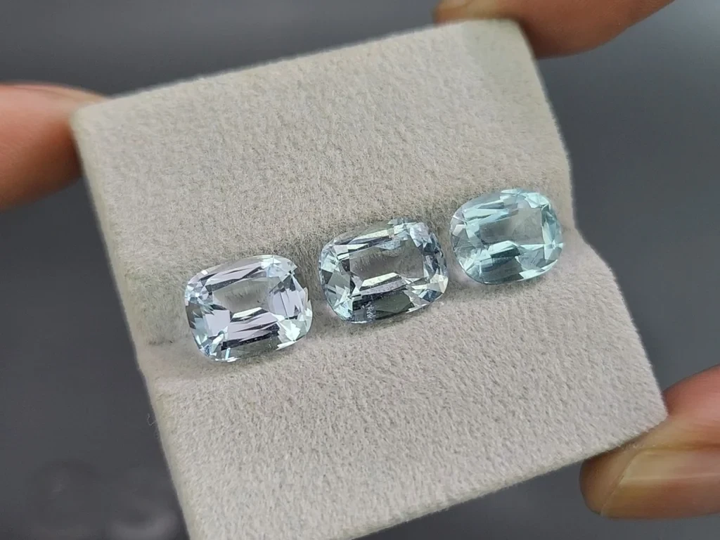 Set of aquamarines cushion cut 9.11 carats, Madagascar Image №5