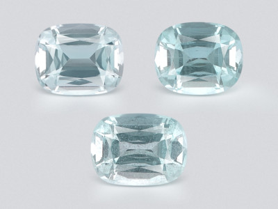 Set of aquamarines cushion cut 9.11 carats, Madagascar photo