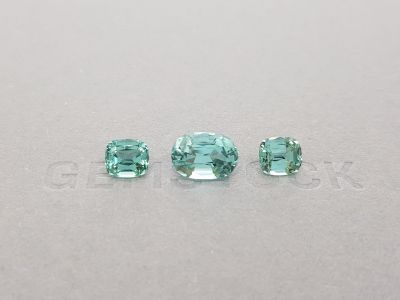 5.92 carat blue-green tourmaline set, Afghanistan photo