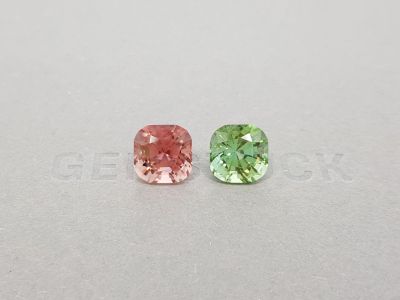 Contrasting pair of tourmalines 9.27 ct Afghanistan photo