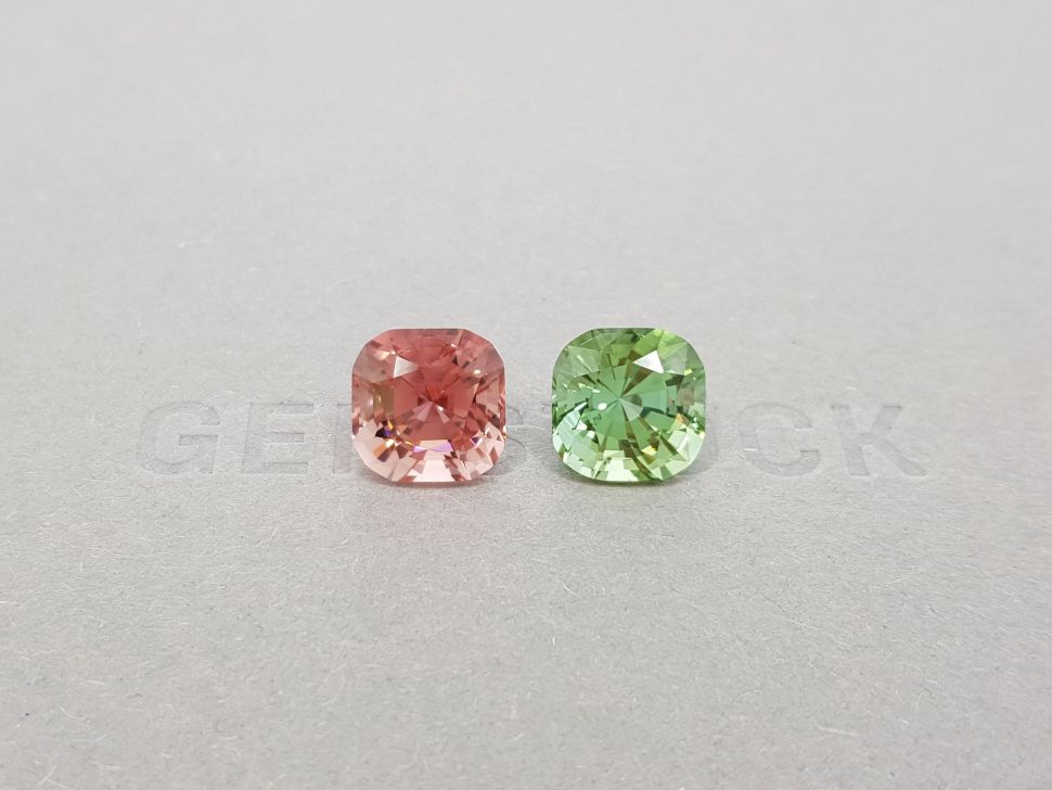 Contrasting pair of tourmalines 9.27 ct Afghanistan Image №1