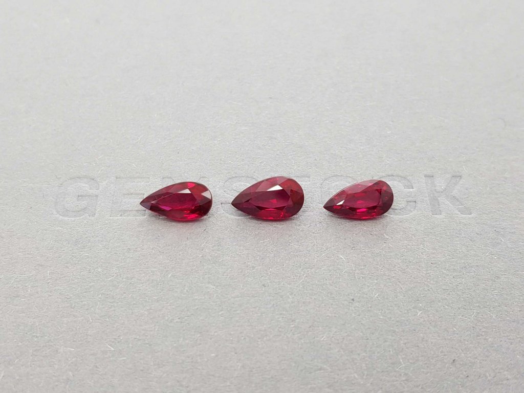 Pigeon's blood ruby set 3.51 ct, Mozambique, ICA Image №1