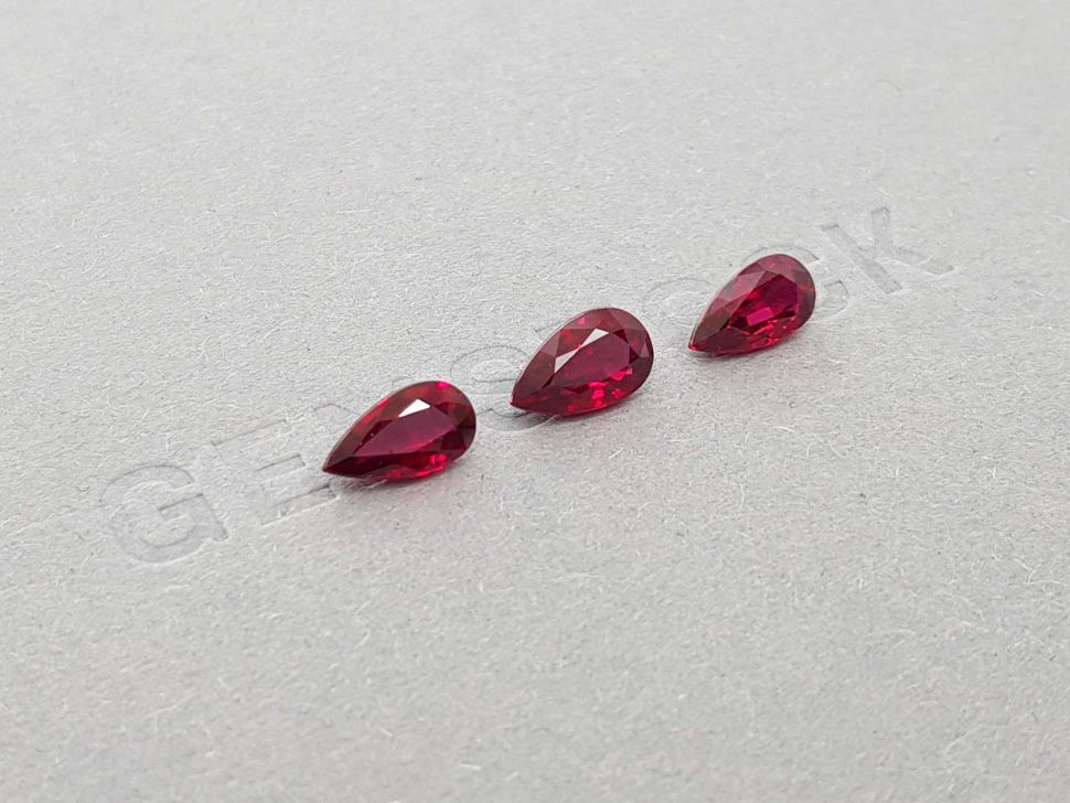 Pigeon's blood ruby set 3.51 ct, Mozambique, ICA Image №2