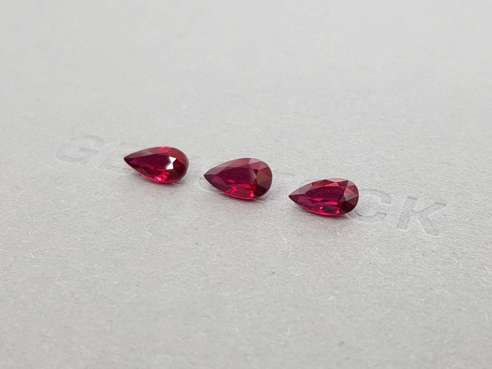 Pigeon's blood ruby set 3.51 ct, Mozambique, ICA Image №3