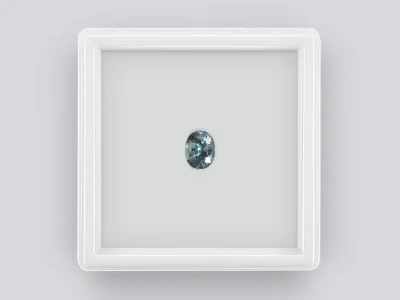 Unheated teal sapphire from Madagascar oval cut  1.32 ct photo