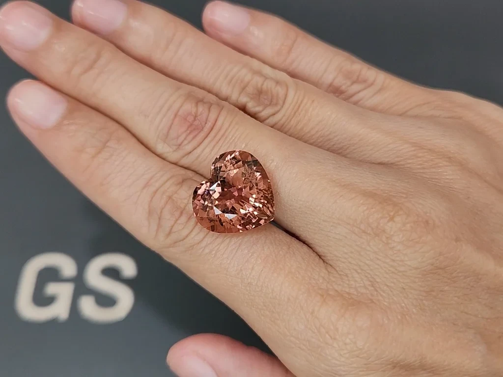 Orangefarbener turmalin herzförmiger 14,29 karat, Afrika Image №2