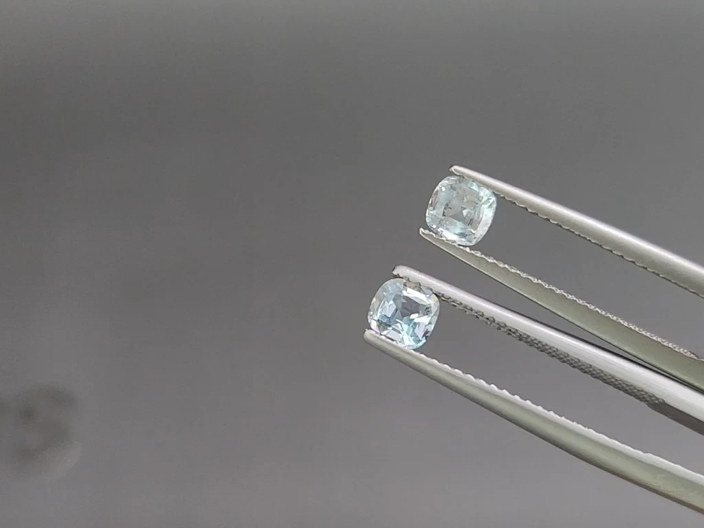 Set aus kissenförmigen aquamarinen 1,48 karat, Madagaskar Image №4