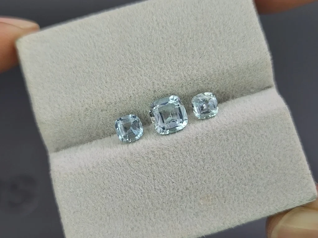Set aus kissenförmigen aquamarinen 1,48 karat, Madagaskar Image №5