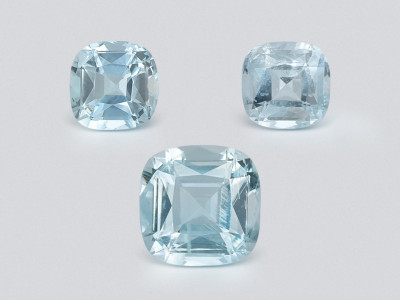 Set of aquamarines cushion cut 1.48 carats, Madagascar photo