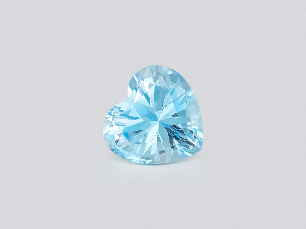 Topaz Sky Blue precision heart shape 5.50 carats, Madagascar Image №1