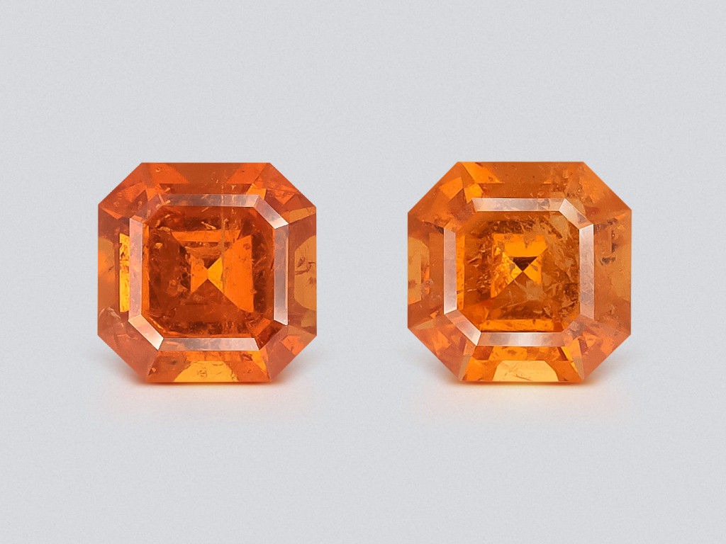 Pair of spessartines Mandarin asscher cut 1.39 carats, Africa Image №1