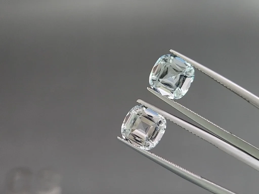 Set of aquamarines cushion cut 9.90 carats, Madagascar Image №4