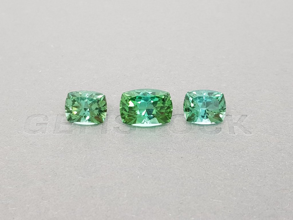 Earrings with mint tourmalines in 18K white gold Image №2