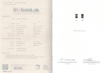 Certificate Pair of indicolites 2.27 ct, Afghanistan