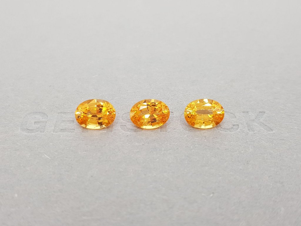 Set of three oval cut spessartines 4.68 carats Image №1