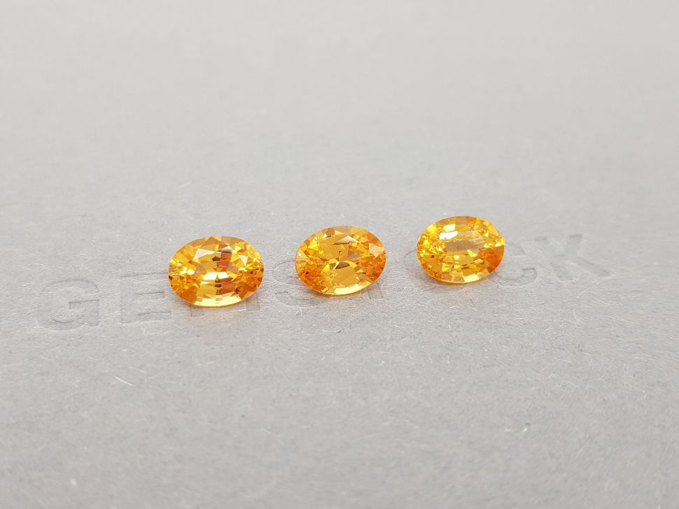 Set of three oval cut spessartines 4.68 carats Image №2