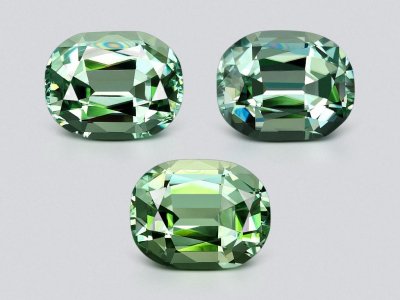 Set of mint green cushion cut tourmalines 31.91 carats, Afghanistan  photo