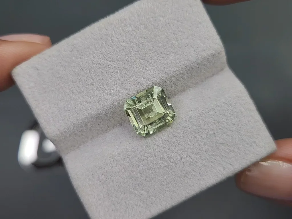 Prasiolite (green quartz) in high precision cut octagon 2.77 carats, Africa Image №4