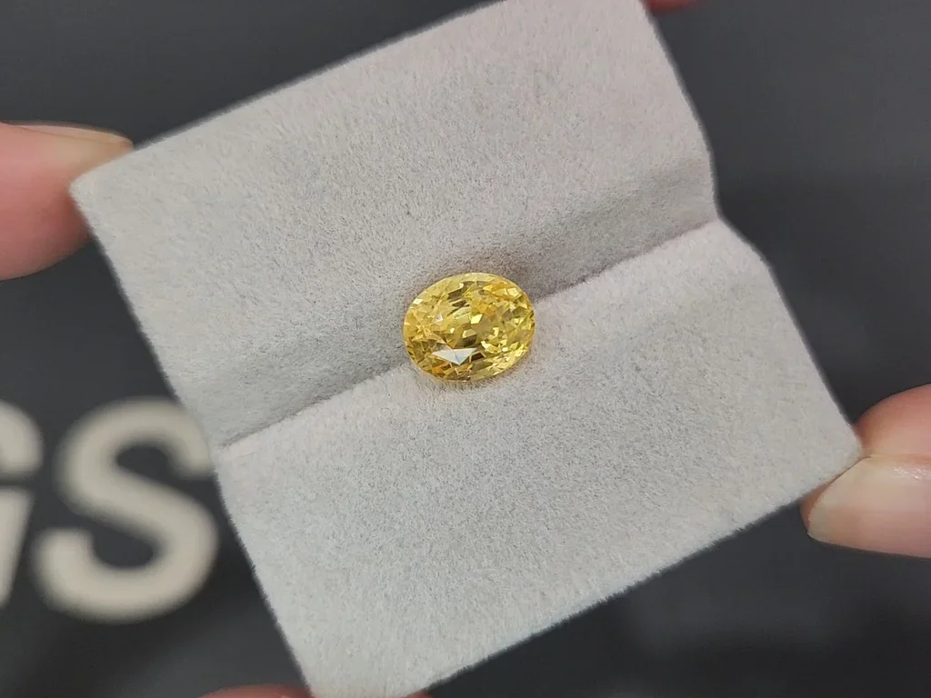 Saphir jaune non chauffé taille ovale 4,00 carats, Sri Lanka Image №4