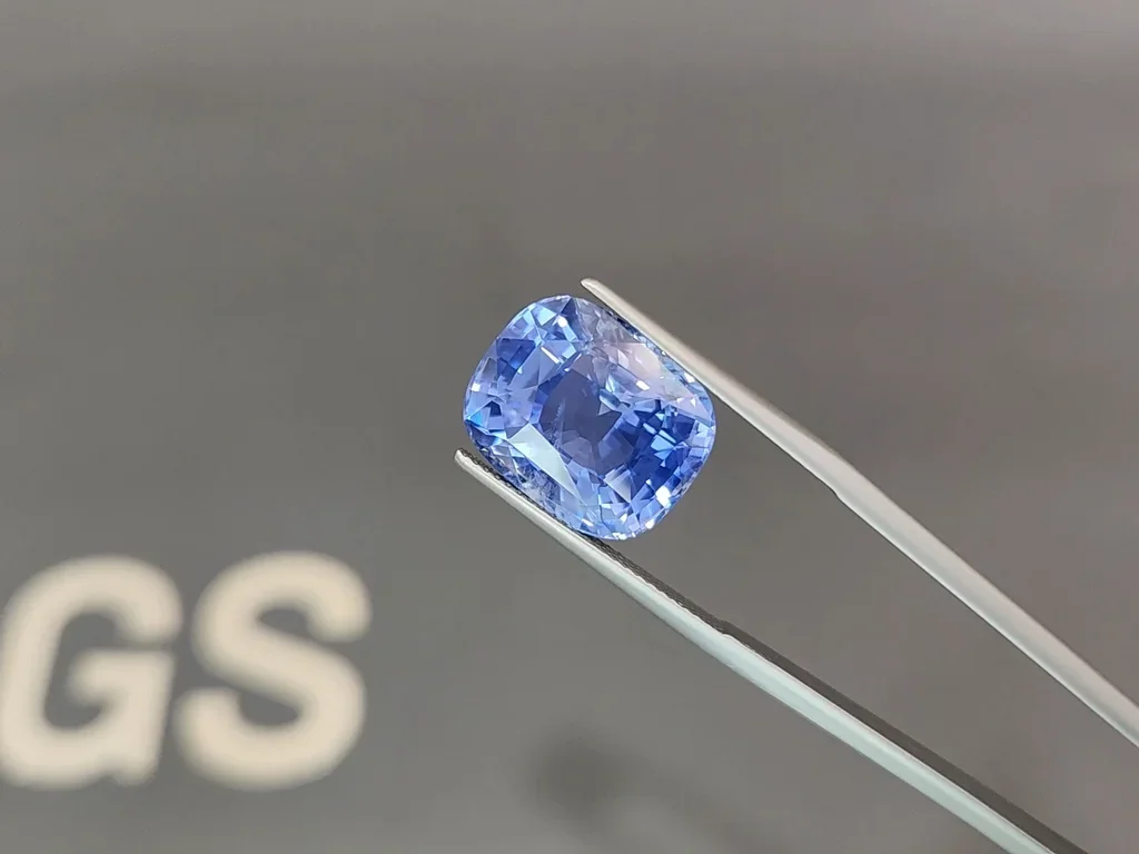 Gran zafiro azul aciano de talla cojín sin calentar, 18,32 ct, Sri Lanka Image №3