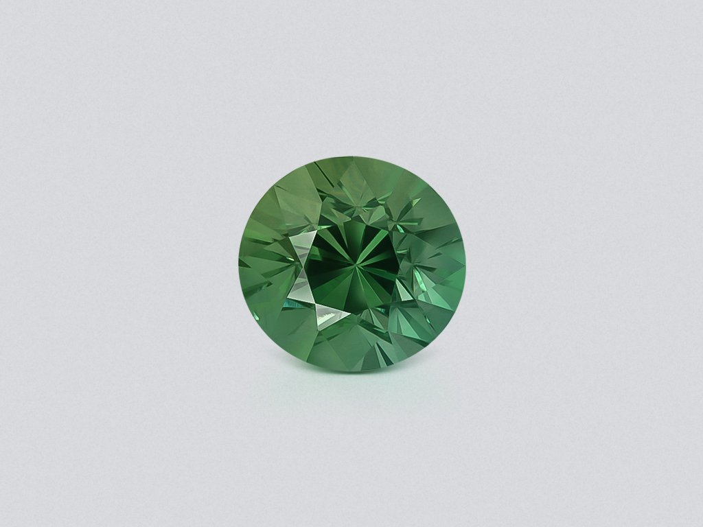 Unheated green sapphire  round cut 1.08 carats, Madagascar  Image №1