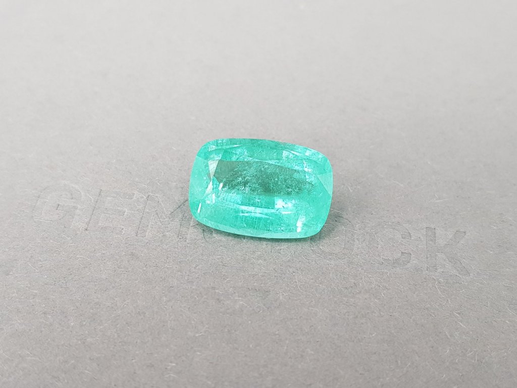 Neon greenish blue cushion cut Paraiba 8.58 carats, Mozambique Image №3