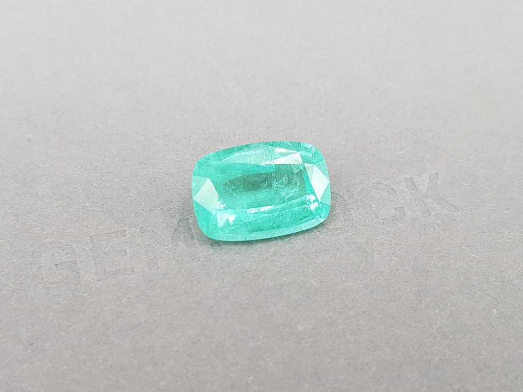 Neon greenish blue cushion cut Paraiba 8.58 carats, Mozambique Image №2