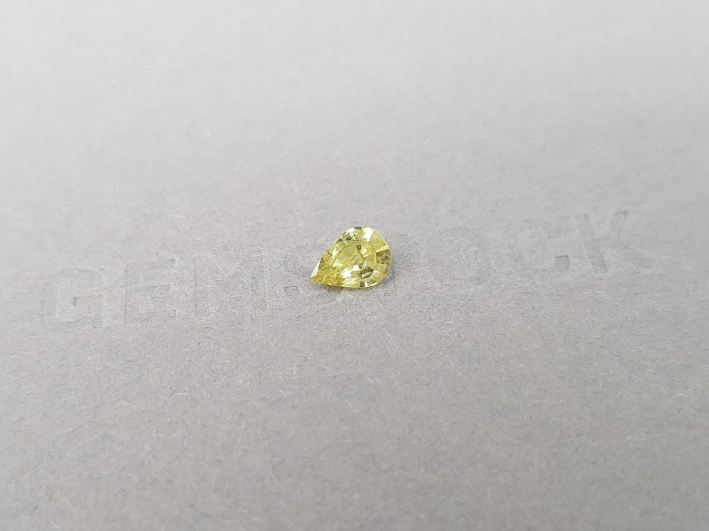 Unheated yellow pear-cut sapphire 0.60 carat, Madagascar Image №2