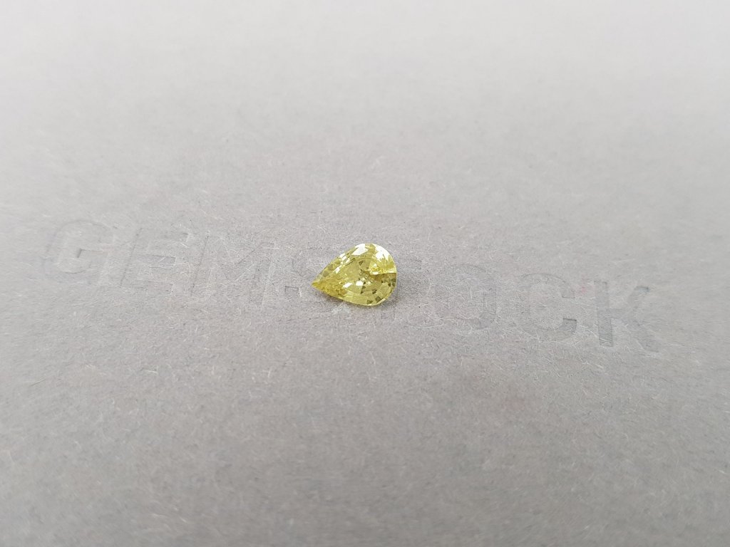 Unheated yellow pear-cut sapphire 0.60 carat, Madagascar Image №3