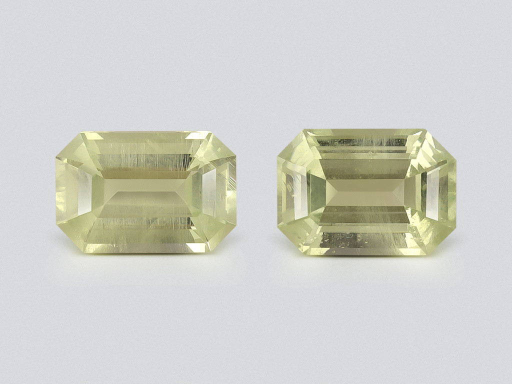 Par de prasiolitas (cuarzo verde) con corte de precisión octogonal de 1,74 ct, África Image №1