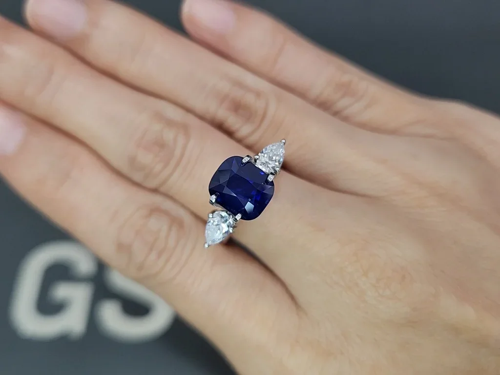 Zafiro azul de talla cojín de 4,06 quilates, Sri Lanka Image №5