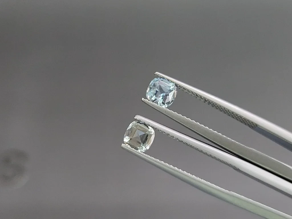 Set of aquamarines cushion cut 1.69 carats, Madagascar Image №4
