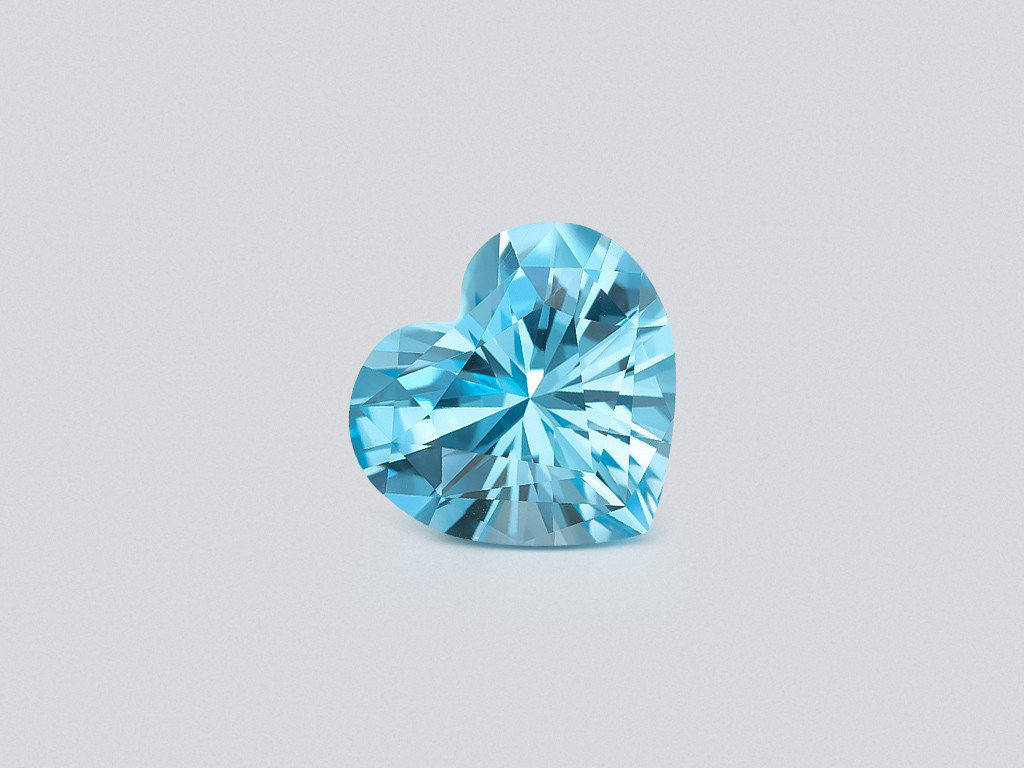 Topaz Sky Blue precision heart shape 13.49 carats, Madagascar Image №1