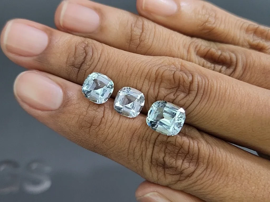 Set of aquamarines cushion cut 7.00 carats, Madagascar Image №2