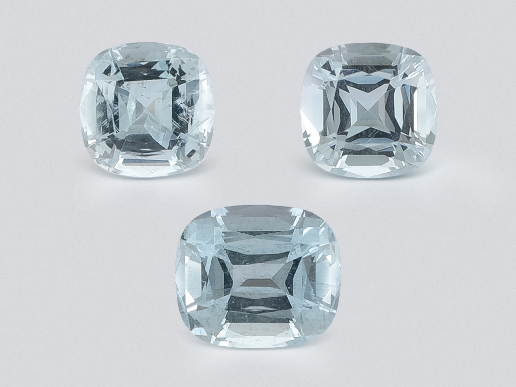 Set of aquamarines cushion cut 7.00 carats, Madagascar Image №1