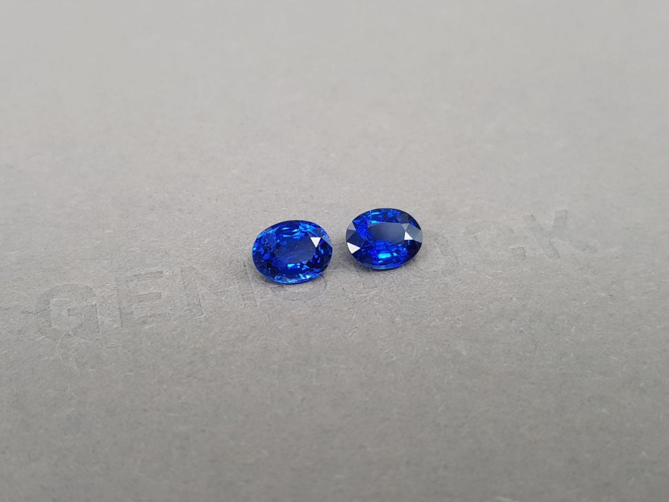 Pair of Royal blue oval cut sapphires 2.28 ct, Sri Lanka Image №2