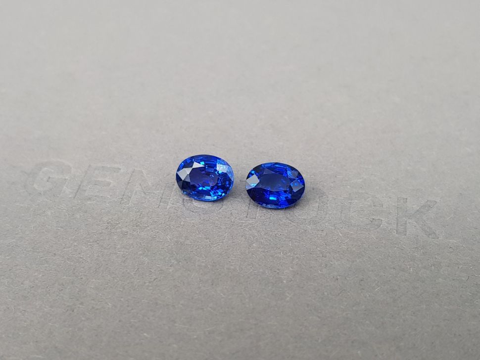 Pair of Royal blue oval cut sapphires 2.28 ct, Sri Lanka Image №3