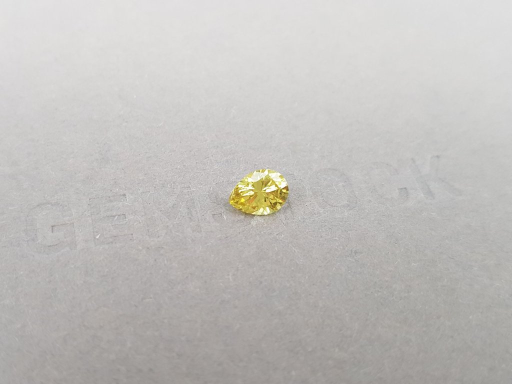 Yellow unheated pear-cut sapphire 0.84 carats, Madagascar Image №2