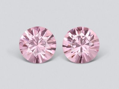 Pair of pink spinels in round cut 0.76 ct, Pamir photo