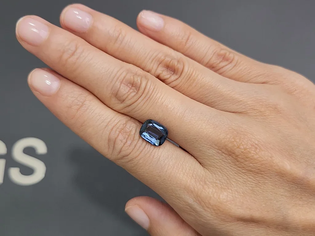 Cobalt blue spinel in cushion cut 3.02 carats, Tanzania Image №2