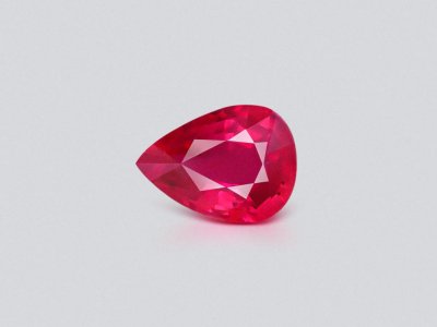 Unheated Pigeon Blood ruby in pear cut 1.52 carats, Mozambique photo