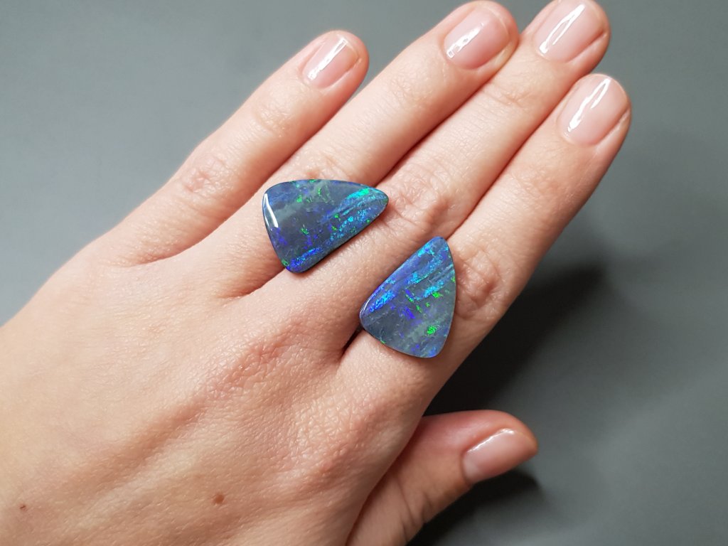 Pair of australian boulder opals 16.97 carats Image №2