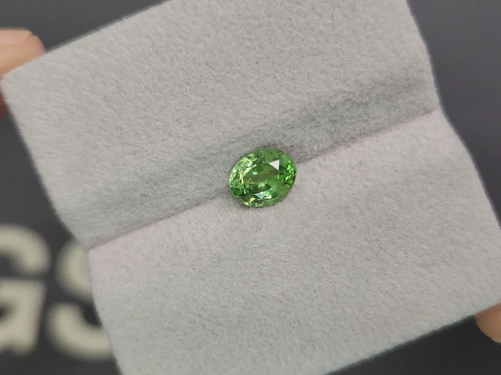 Tsavorita de corte ovalado verde intenso de 1,18 ct de Tanzania Image №4