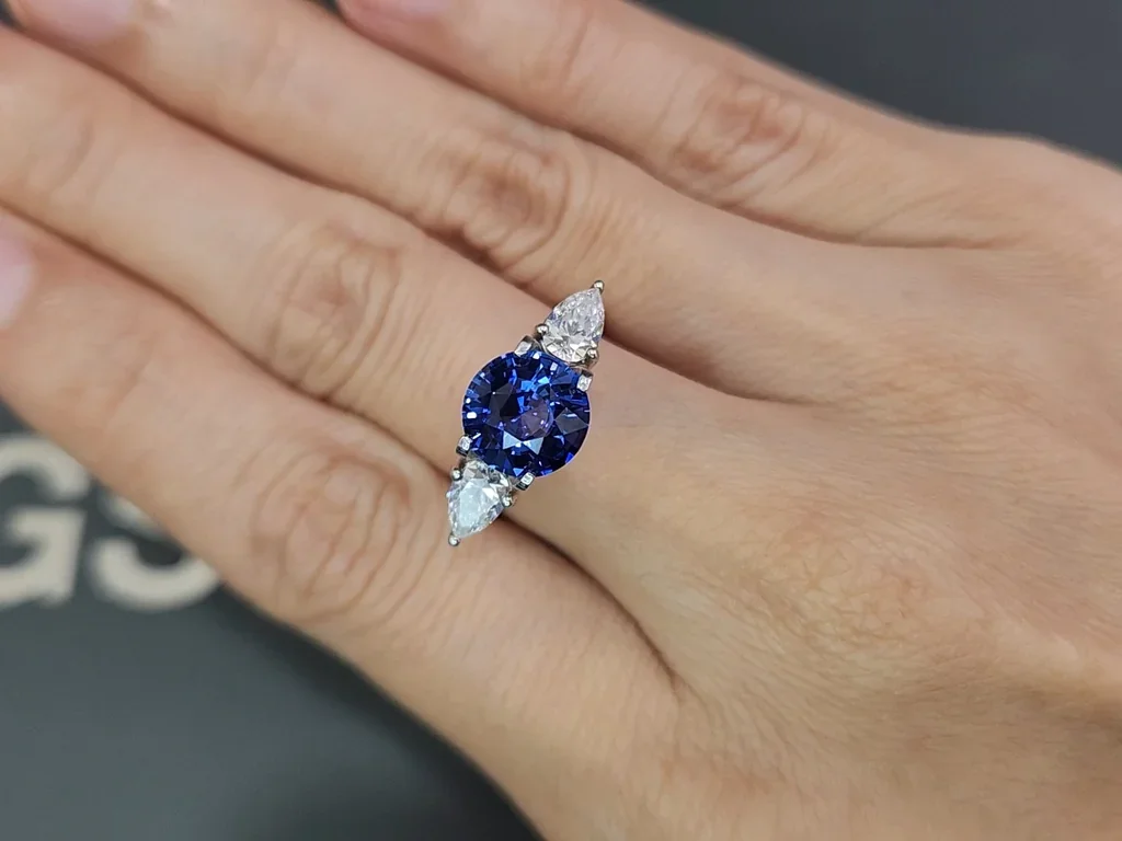 Saphir bleu royal taille ronde de 3,05 carats, Sri Lanka  Image №5