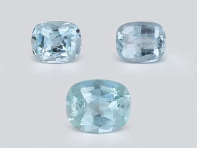 Set aus aquamarinen kissenförmigen 2,54 karat, Madagaskar photo