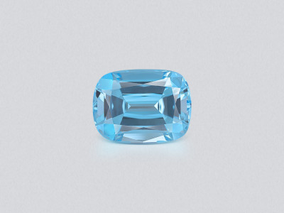 Topaze bleu ciel de Madagascar, taille coussin haute précision, 15,47 carats photo